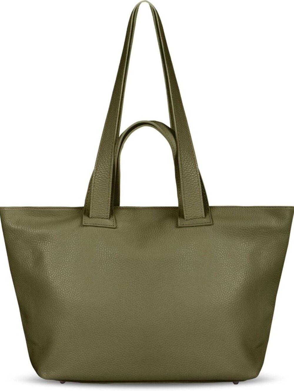 Stylish Olive Full-Grain Leather Tote Bag for Women | Soft Shoulder Purse